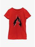 Star Wars Obi-Wan Kenobi Vader Silhouettes Youth Girls T-Shirt, RED, hi-res