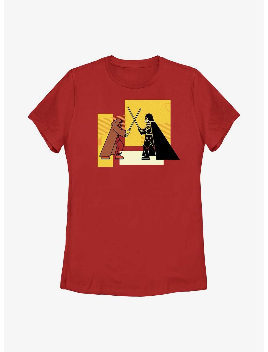Star Wars Obi-Wan Kenobi Blocky Vader Vs Obi-Wan Womens T-Shirt, RED, hi-res