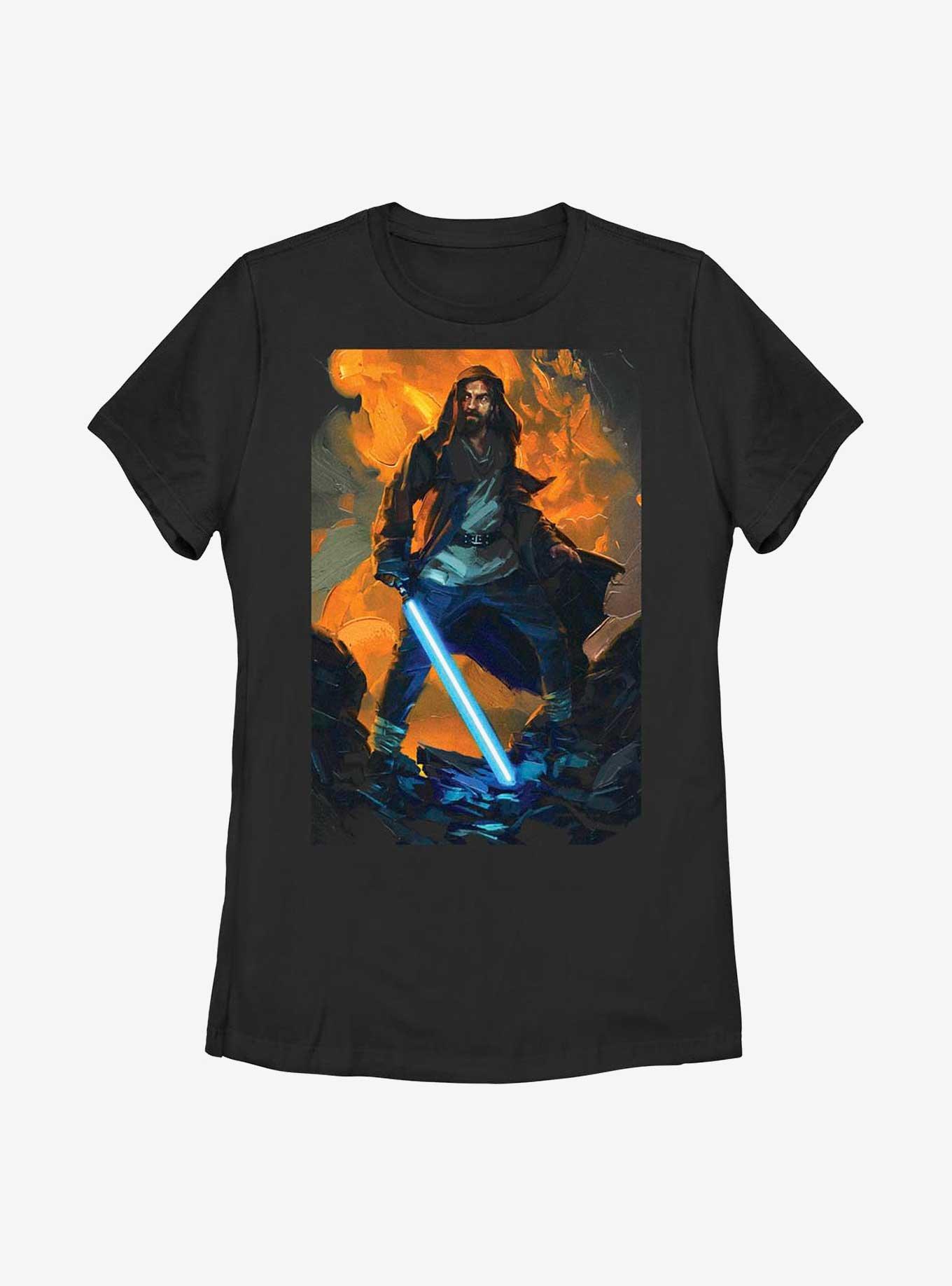 Star Wars Obi-Wan Kenobi Paint Womens T-Shirt, BLACK, hi-res