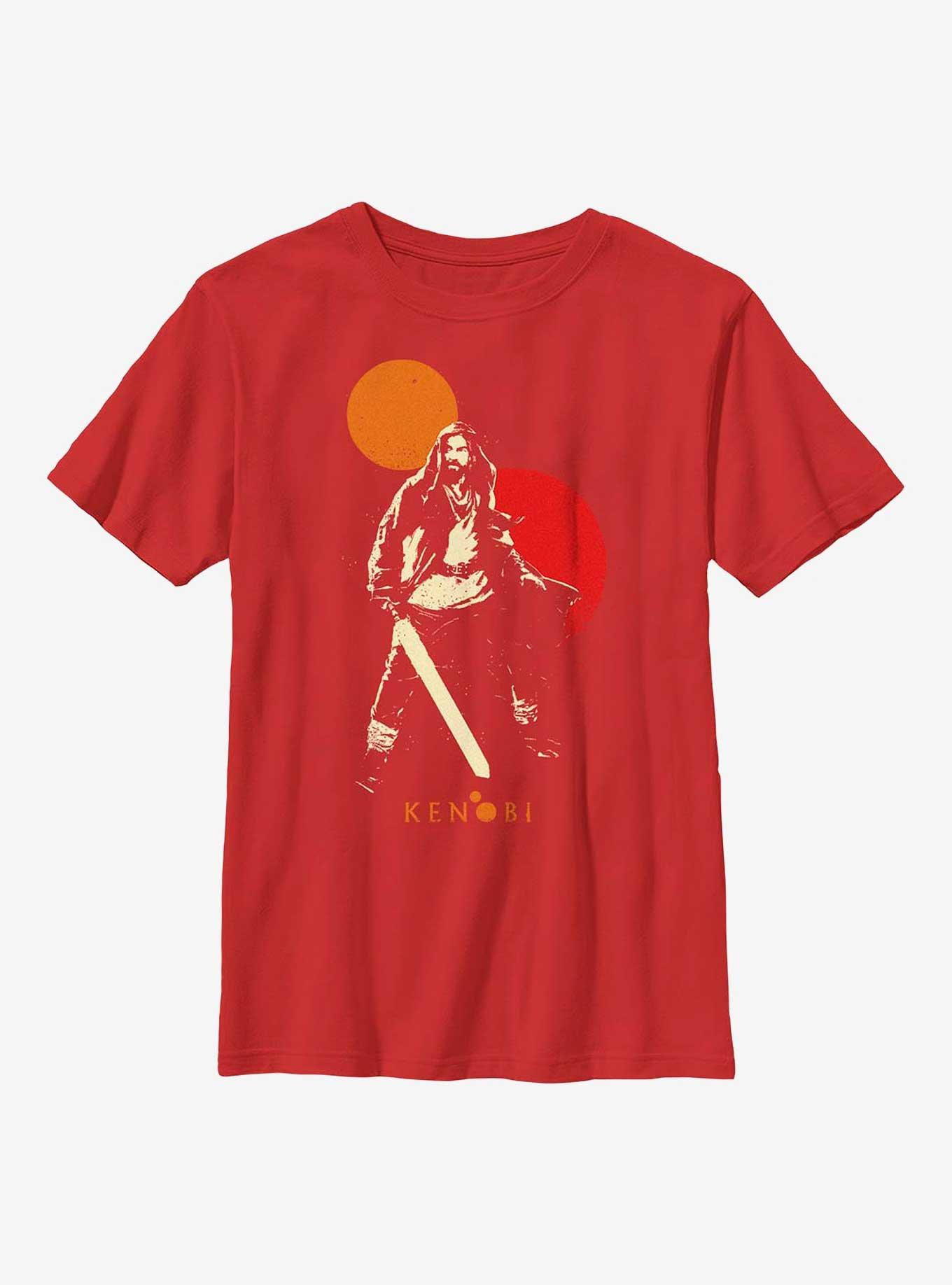 Star Wars Obi-Wan Kenobi Double Suns Hero Youth T-Shirt, RED, hi-res