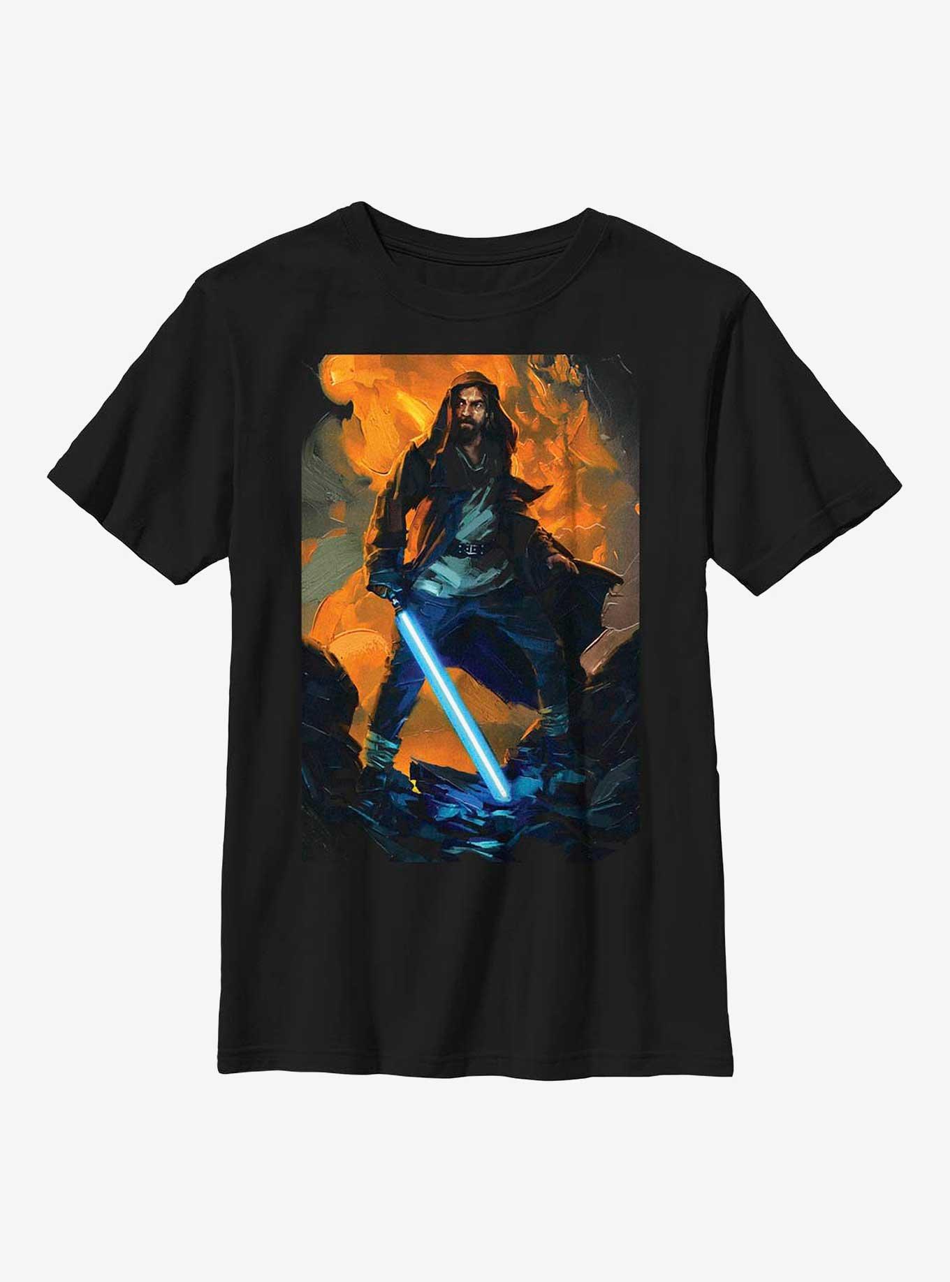 Star Wars Obi-Wan Kenobi Paint Youth T-Shirt, BLACK, hi-res