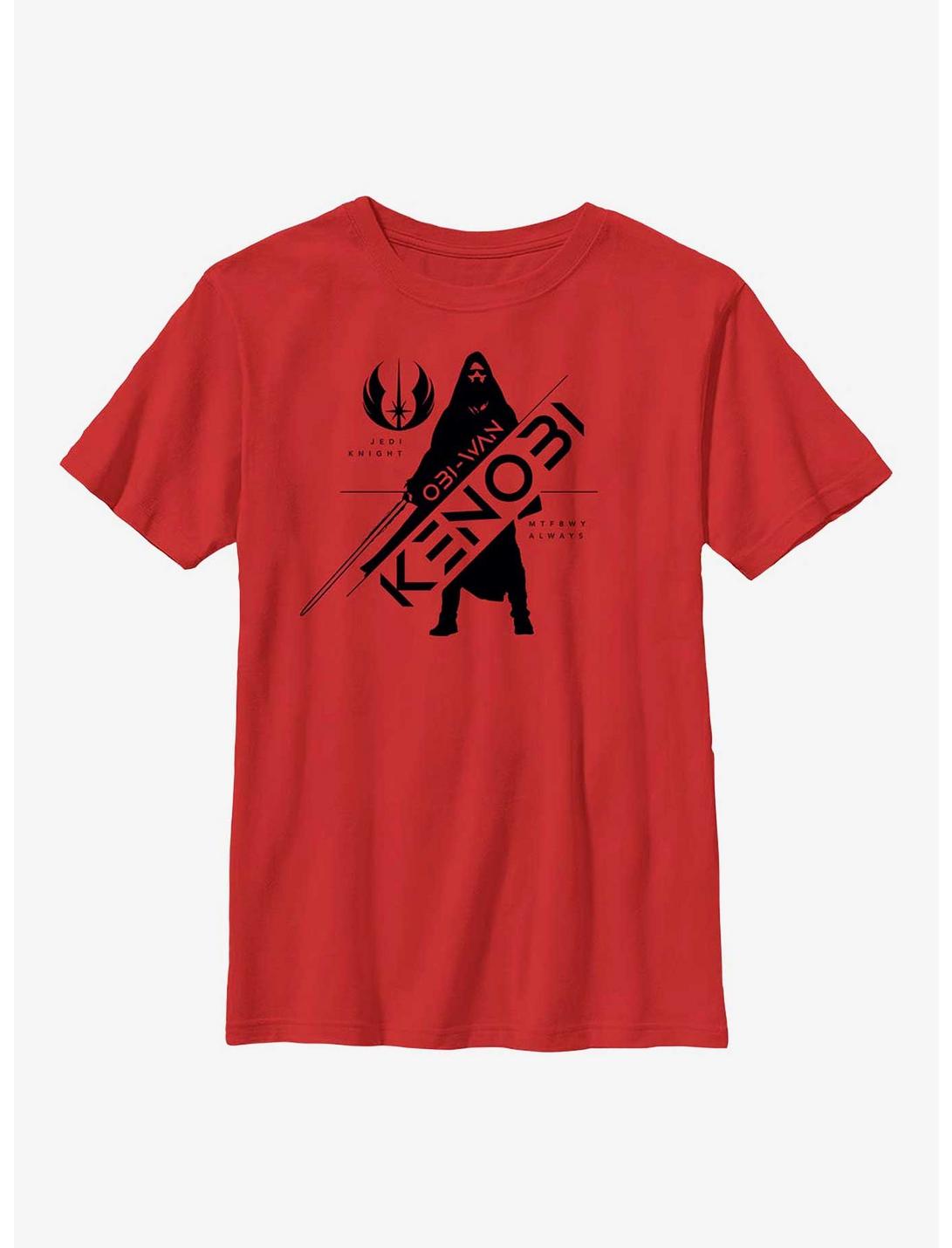 Star Wars Obi-Wan Kenobi Silhouette Obi-Wan Youth T-Shirt, RED, hi-res