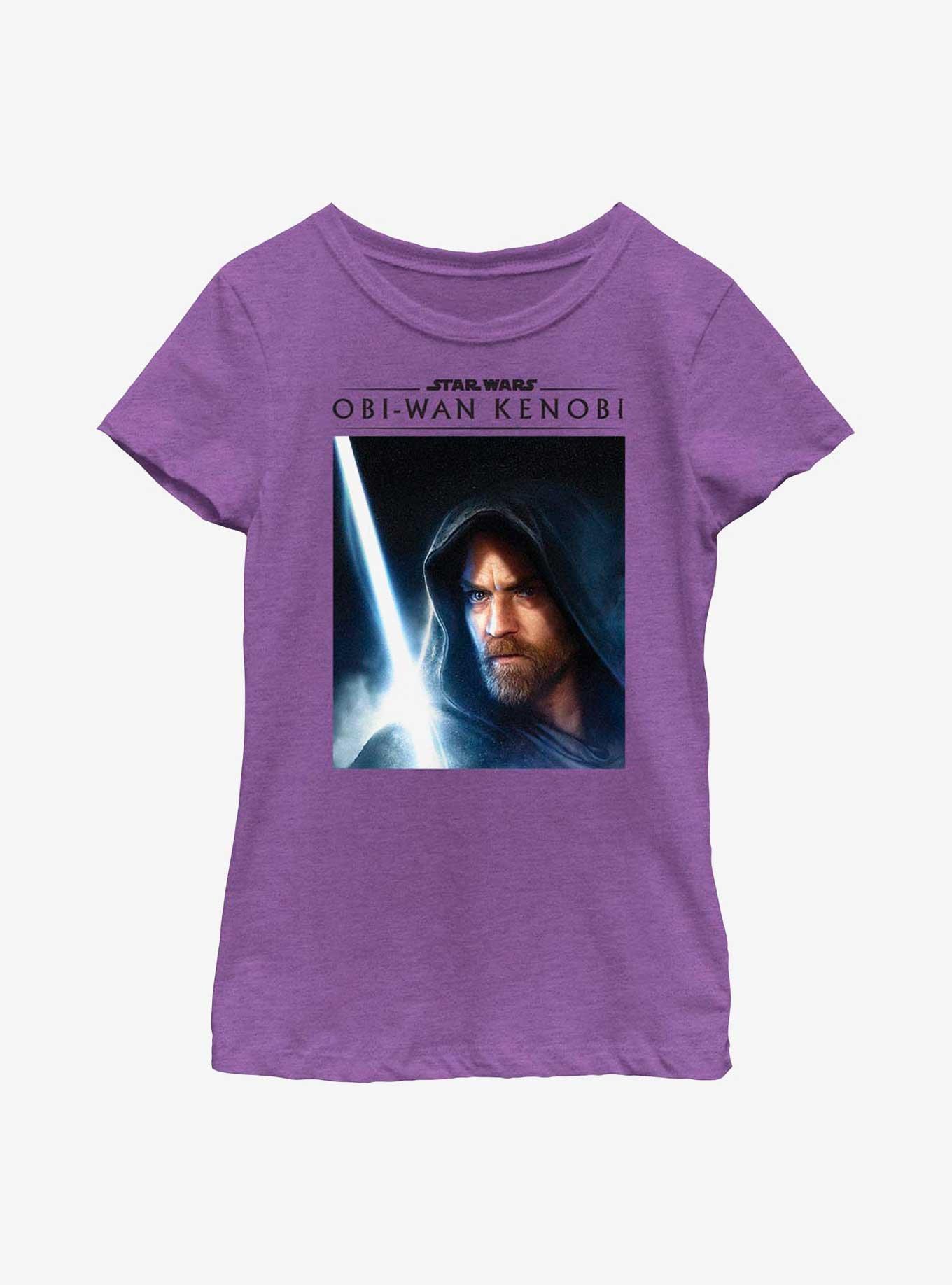 Star Wars Obi-Wan Kenobi Close Up Obi Youth Girls T-Shirt, PURPLE BERRY, hi-res