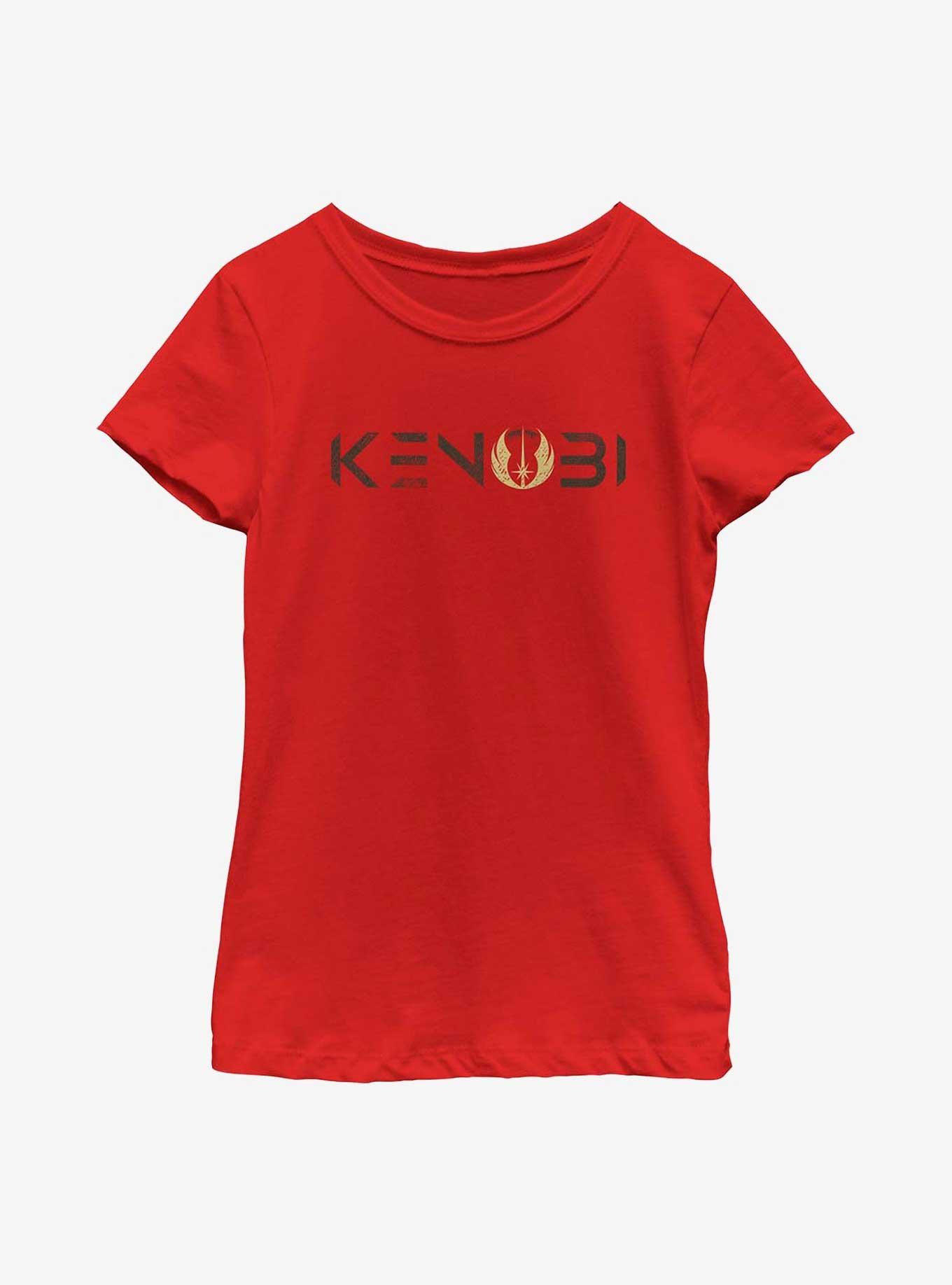 Star Wars Obi-Wan Kenobi Logo Youth Girls T-Shirt, RED, hi-res