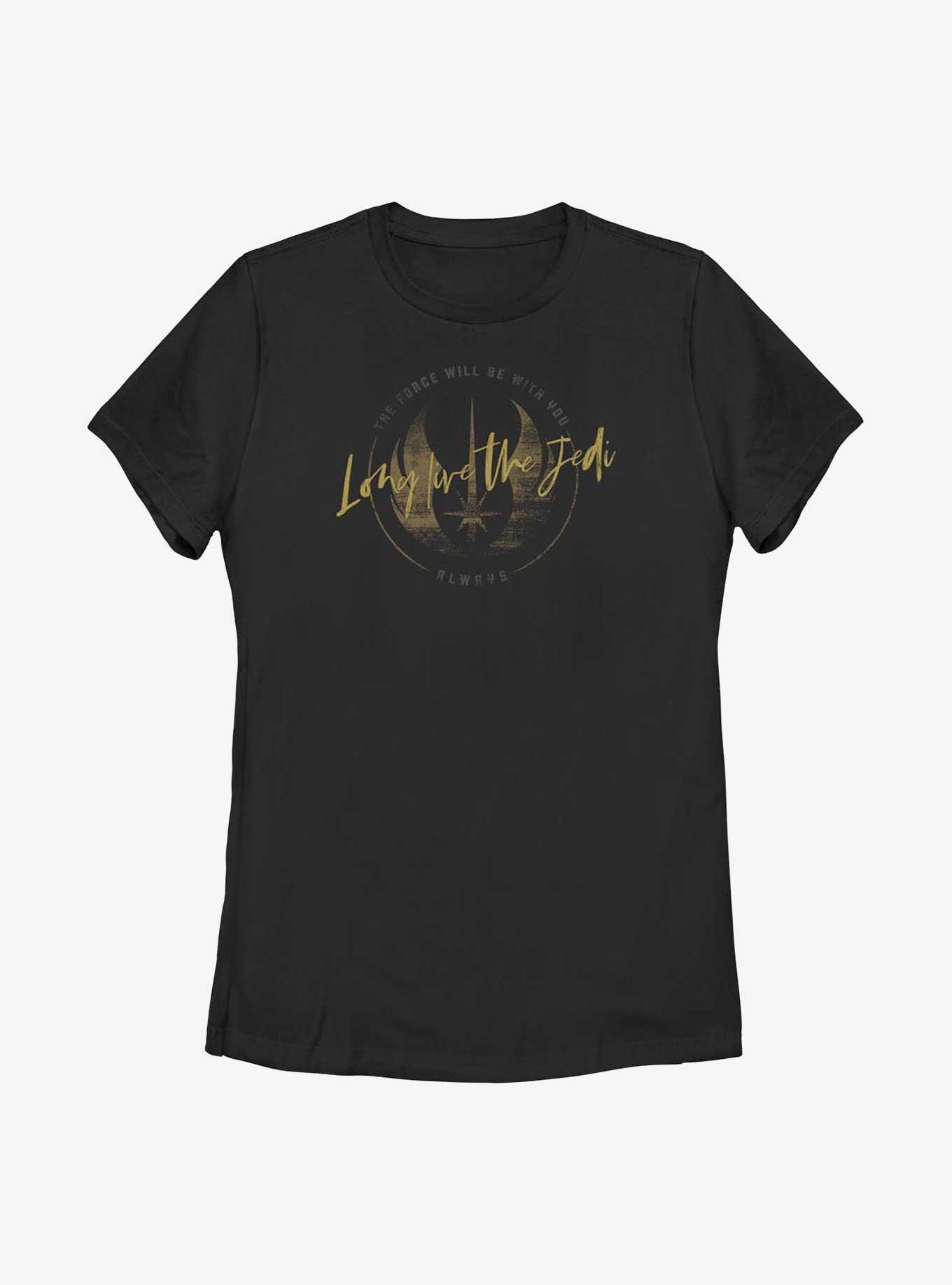 Star Wars Obi-Wan Kenobi Long Live Jedi Crest Womens T-Shirt, BLACK, hi-res