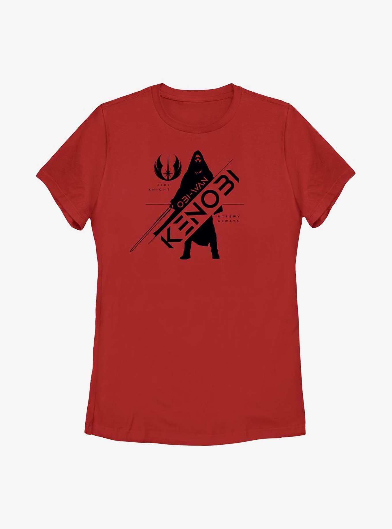 Star Wars Obi-Wan Kenobi Silhouette Obi-Wan Womens T-Shirt, RED, hi-res