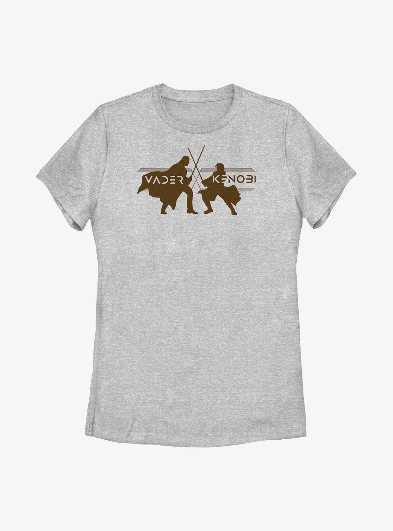 Star Wars Obi-Wan Kenobi Vader Vs Kenobi Silhouettes Womens T-Shirt, ATH HTR, hi-res
