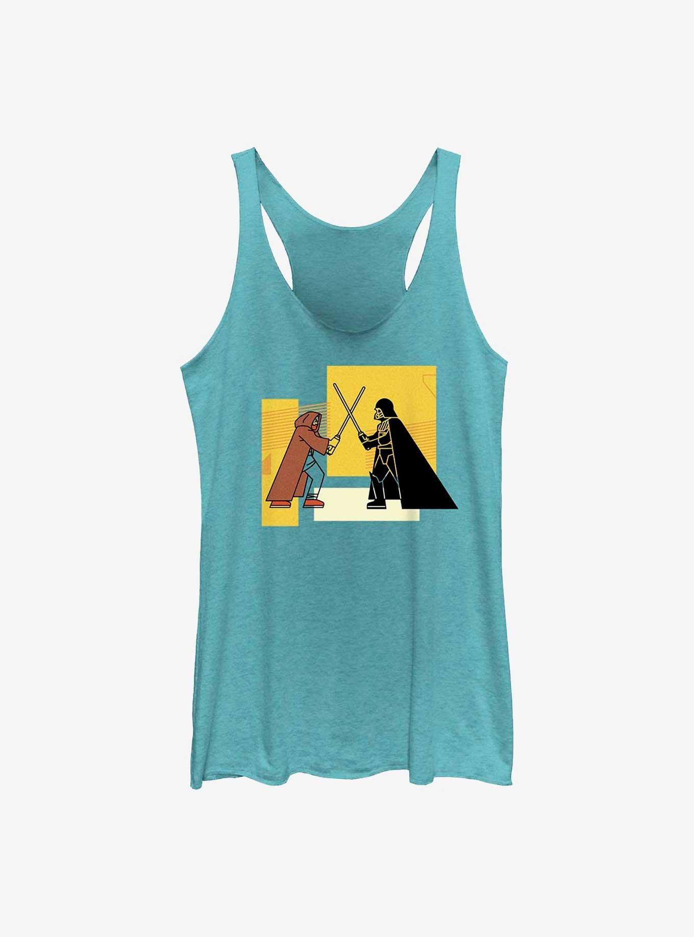 Star Wars Obi-Wan Kenobi Blocky Vader Vs Obi-Wan Womens Tank Top, TAHI BLUE, hi-res