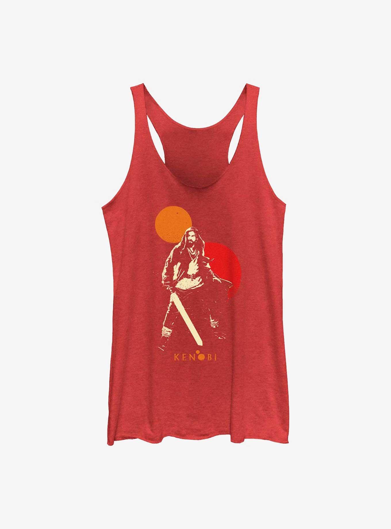 Star Wars Obi-Wan Kenobi Double Suns Hero Womens Tank Top, RED HTR, hi-res