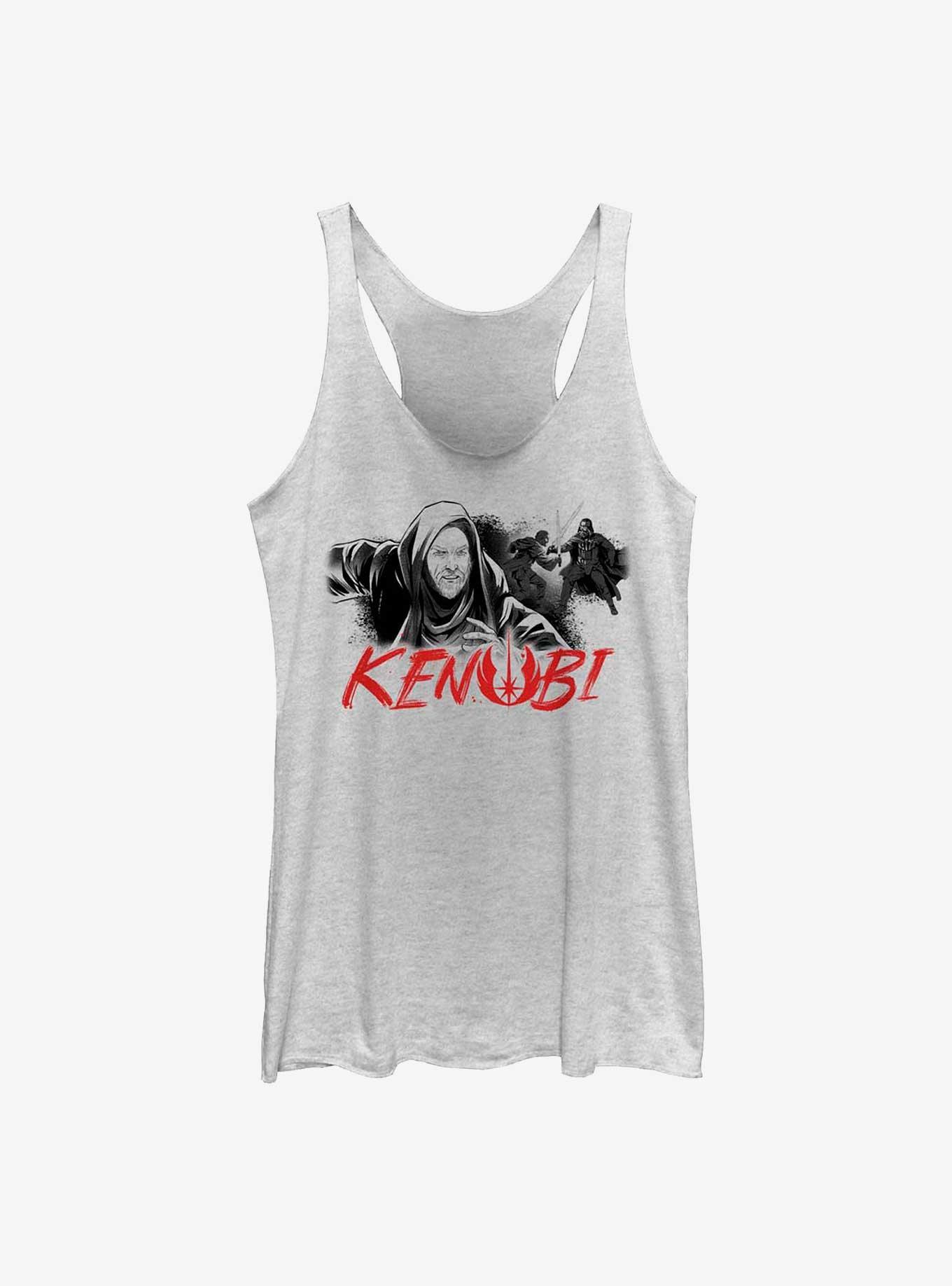 Star Wars Obi-Wan Kenobi Script Womens Tank Top, WHITE HTR, hi-res