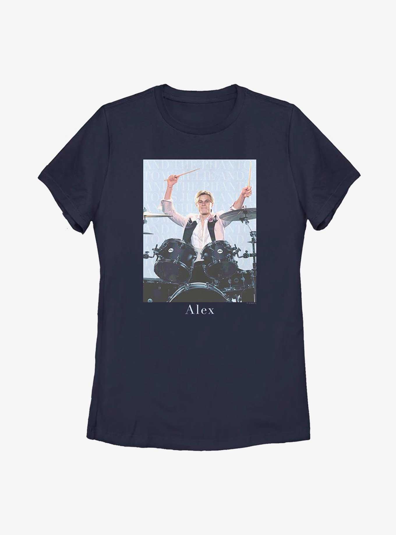 Julie And The Phantoms Drumming Womens T-Shirt, NAVY, hi-res