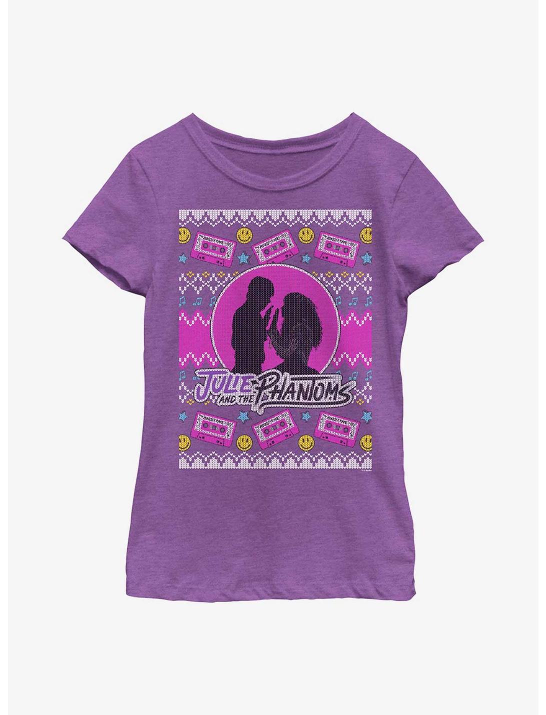Julie And The Phantoms Ugly Sweater Youth Girls T-Shirt, PURPLE BERRY, hi-res