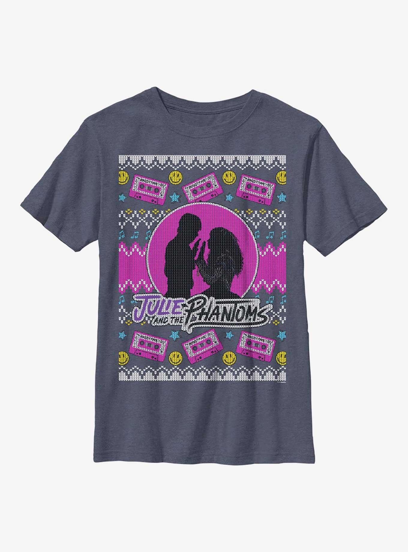 Julie And The Phantoms Ugly Sweater Youth T-Shirt, NAVY HTR, hi-res