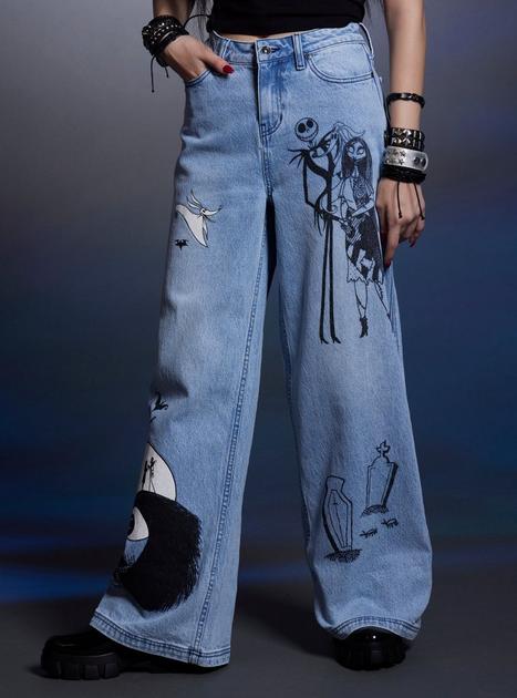 The Nightmare Before Christmas Icons Wide Leg Denim Pants