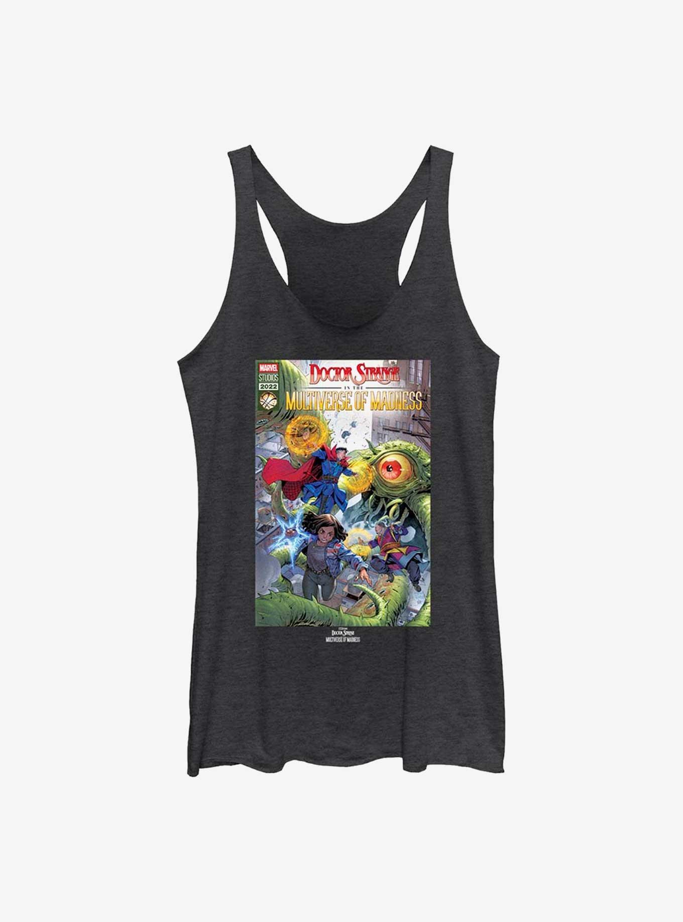 Marvel Doctor Strange In The Multiverse of Madness Modern Comic Cover Girls Tank, BLK HTR, hi-res