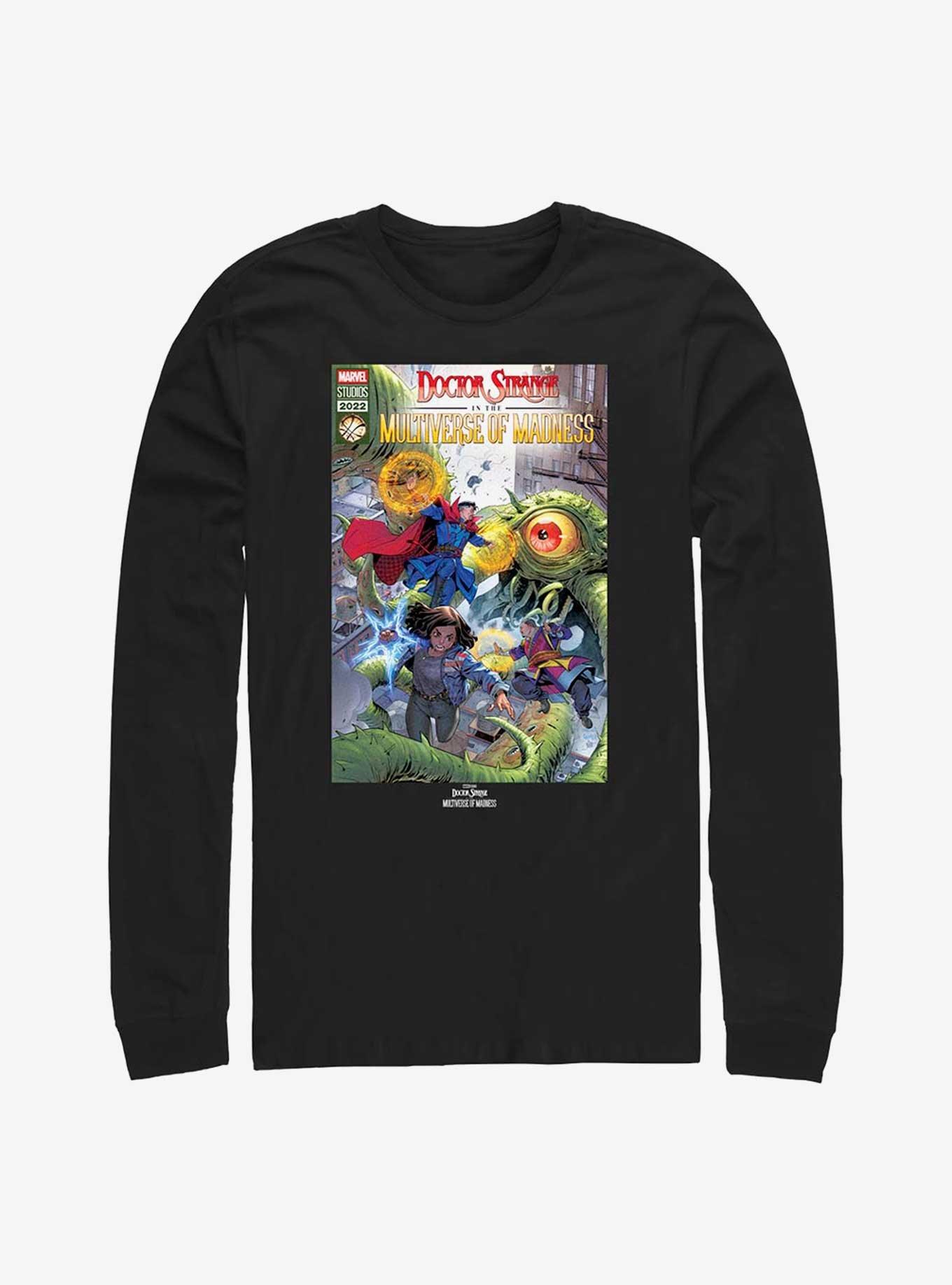 Marvel Doctor Strange In The Multiverse of Madness Modern Comic Cover Long-Sleeve T-Shirt, BLACK, hi-res