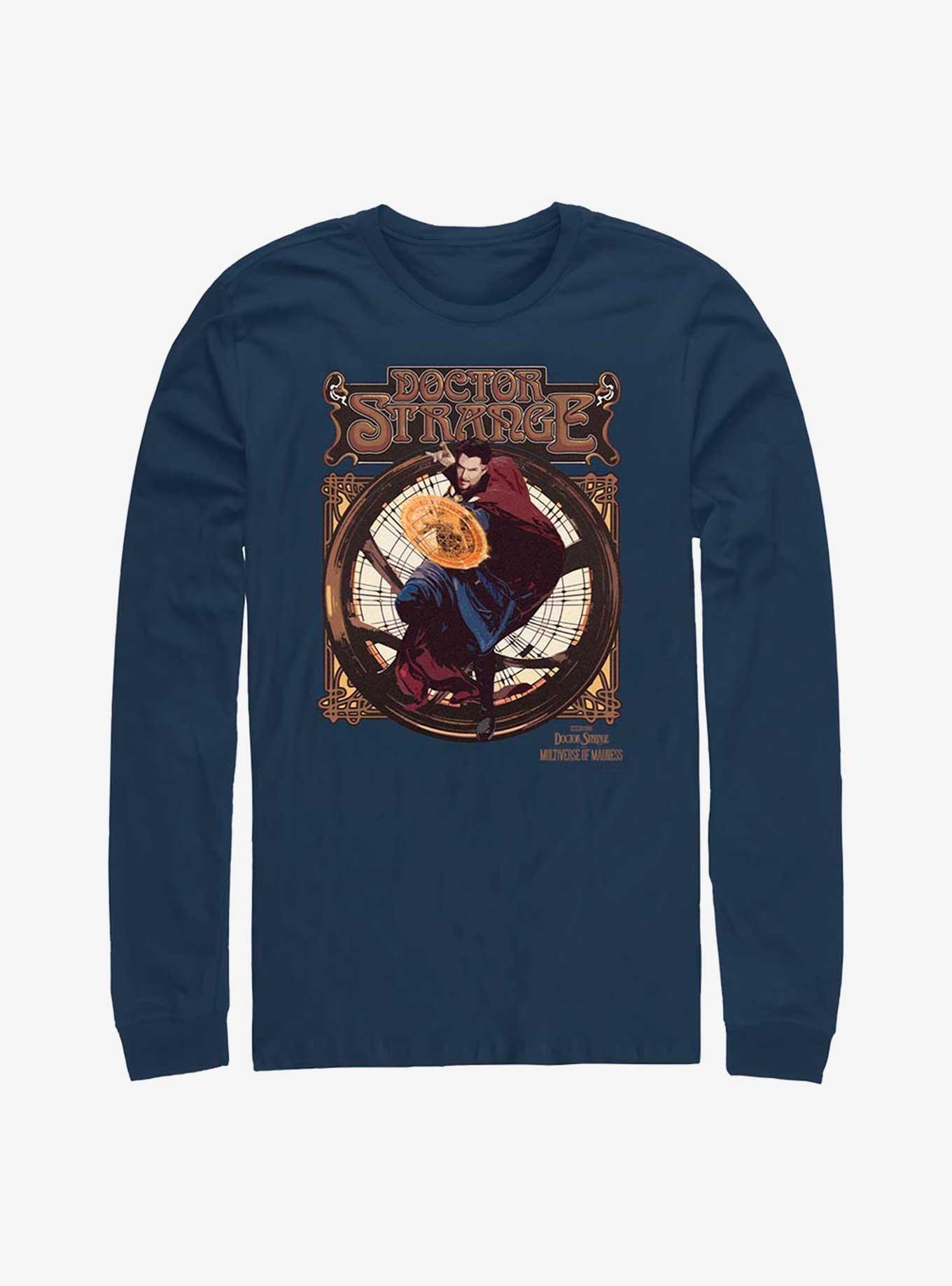 Marvel Doctor Strange In The Multiverse of Madness Retro Seal Long-Sleeve T-Shirt, NAVY, hi-res