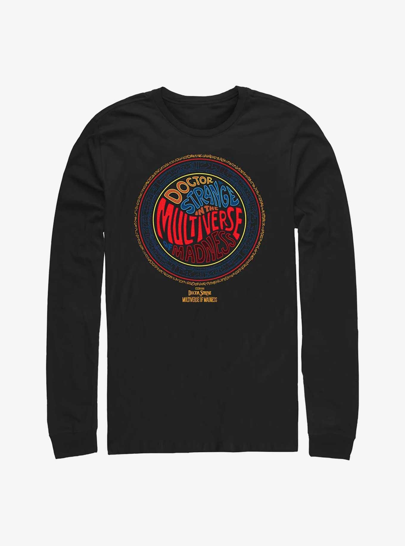 Marvel Doctor Strange In The Multiverse of Madness Runes Logo Long-Sleeve T-Shirt, BLACK, hi-res