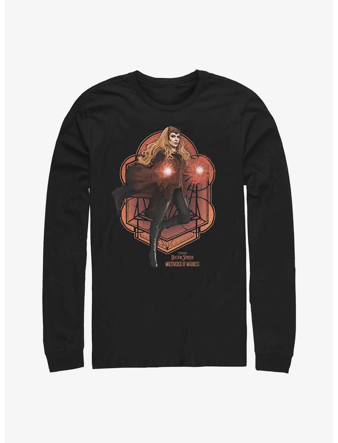 Marvel Doctor Strange In The Multiverse of Madness Wanda Mandala Long-Sleeve T-Shirt, BLACK, hi-res