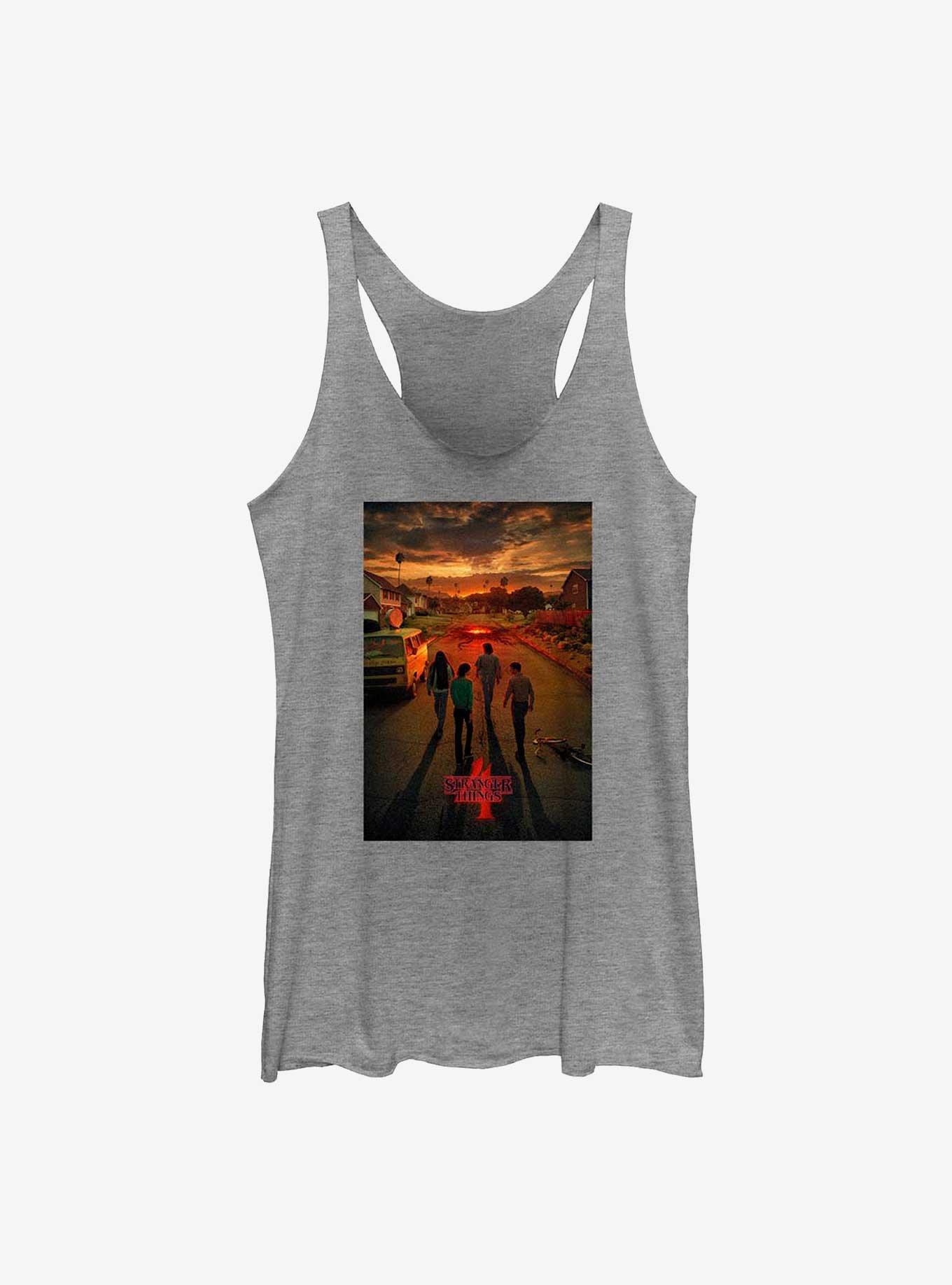 Stranger Things California Poster Womens Tank Top, GRAY HTR, hi-res