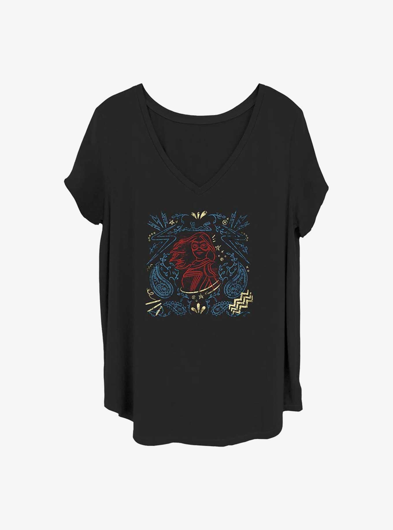 Marvel Ms. Marvel Line Drawing Girls Plus T-Shirt