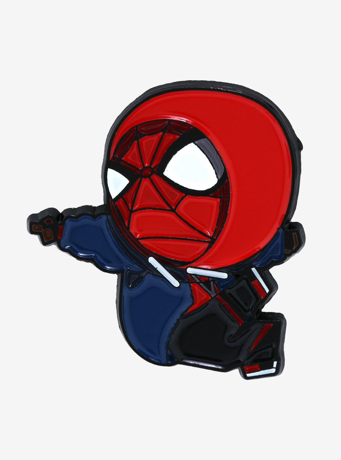 Marvel Spider-man: Into the Spiderverse Chibi Miles Morales in Hoodie Enamel Pin - BoxLunch Exclusive, , hi-res