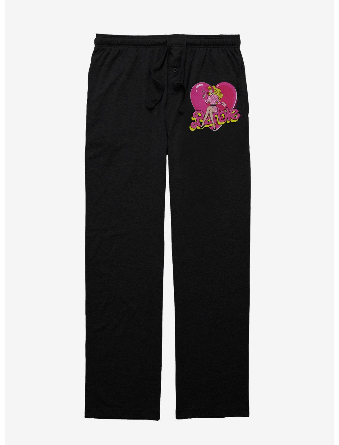 Barbie Logo Heart Pajama Pants, BLACK, hi-res