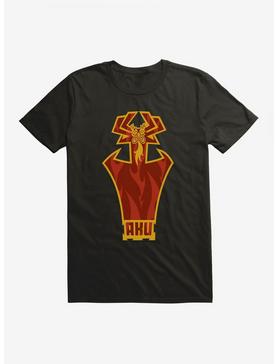 Samurai Jack Aku Flames Silhouette T-Shirt, BLACK, hi-res