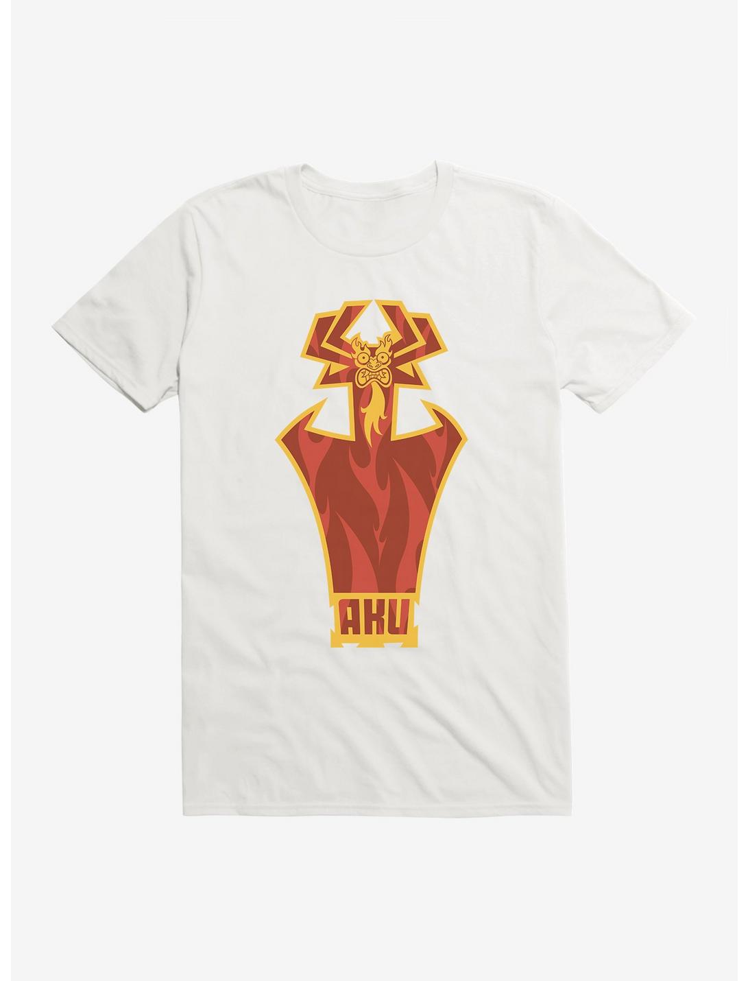 Samurai Jack Aku Flames Silhouette T-Shirt, WHITE, hi-res
