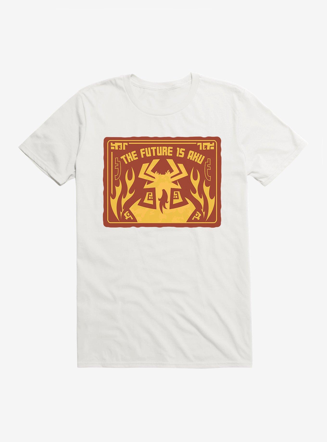 Samurai Jack Future Is Aku Flames T-Shirt, WHITE, hi-res