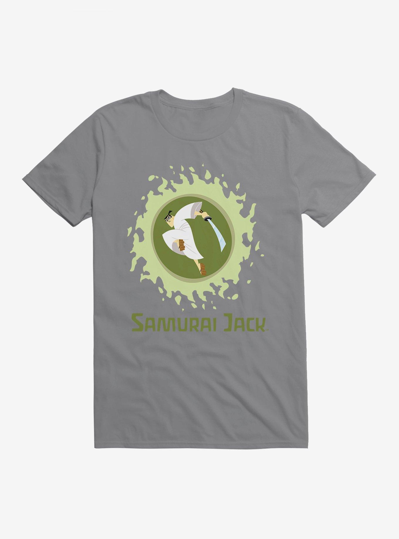 Samurai Jack Green Flames T-Shirt, STORM GREY, hi-res