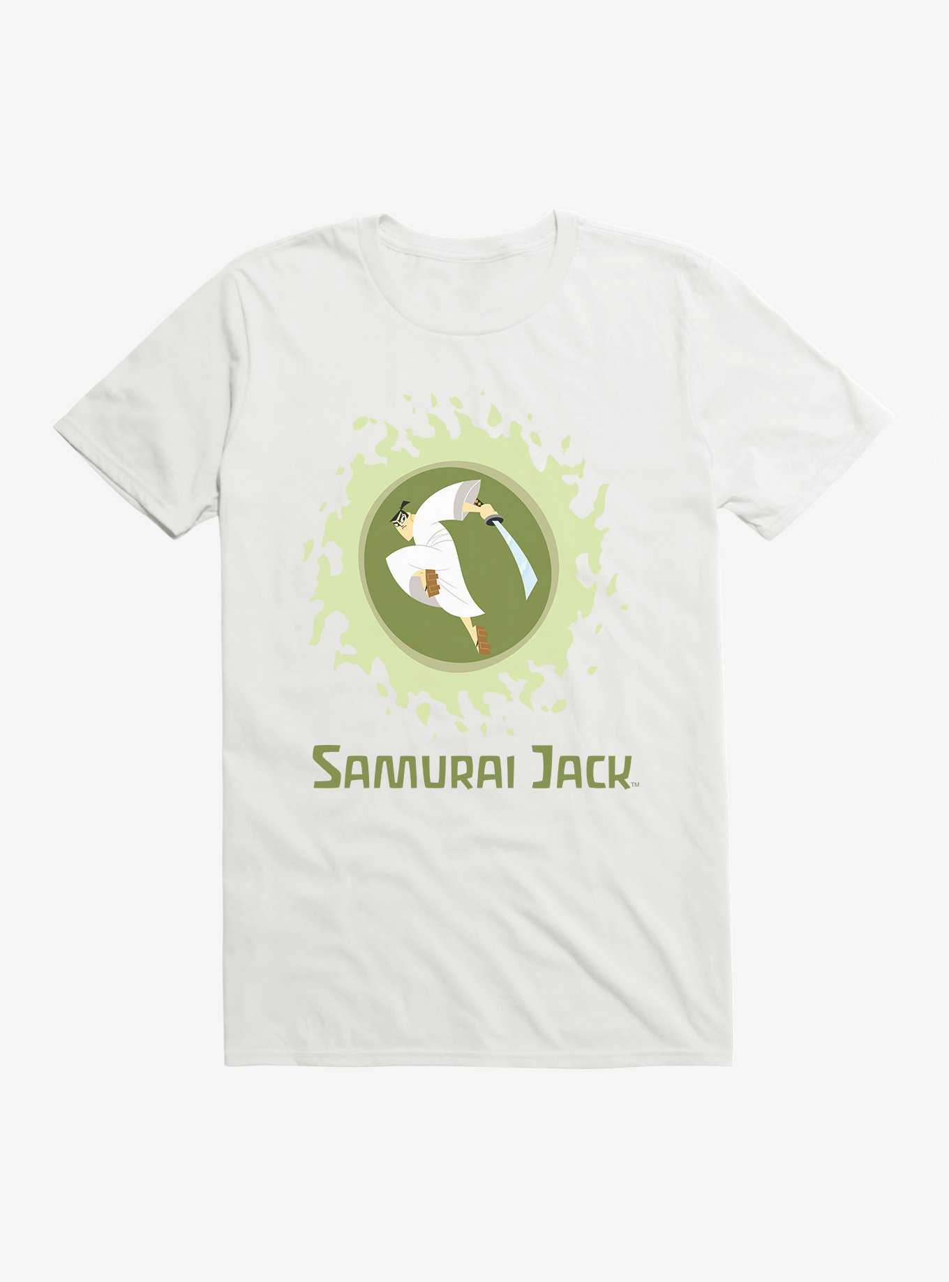 Samurai Jack Green Flames T-Shirt, WHITE, hi-res