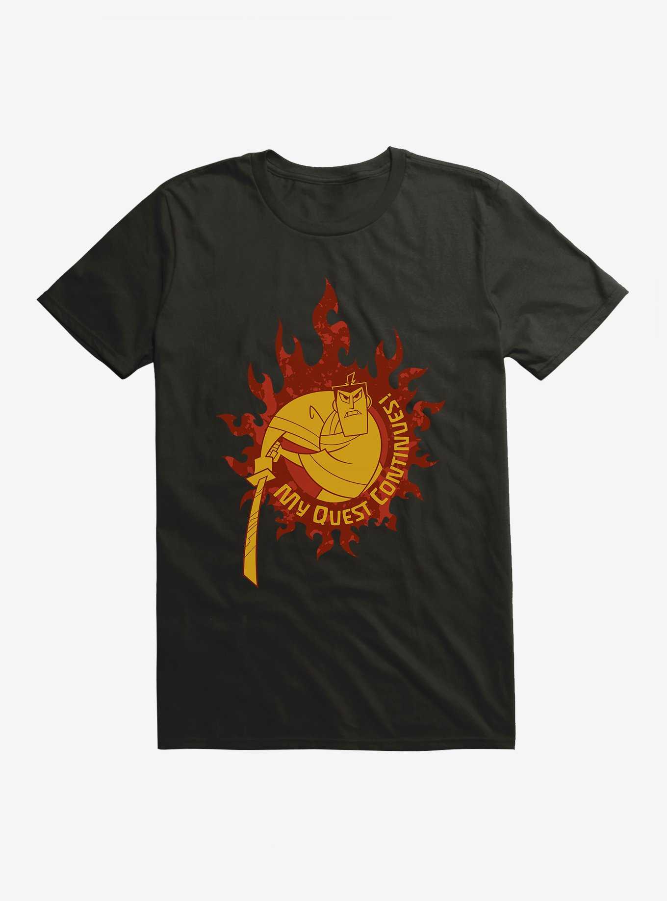 Samurai Jack My Quest Flames T-Shirt, BLACK, hi-res