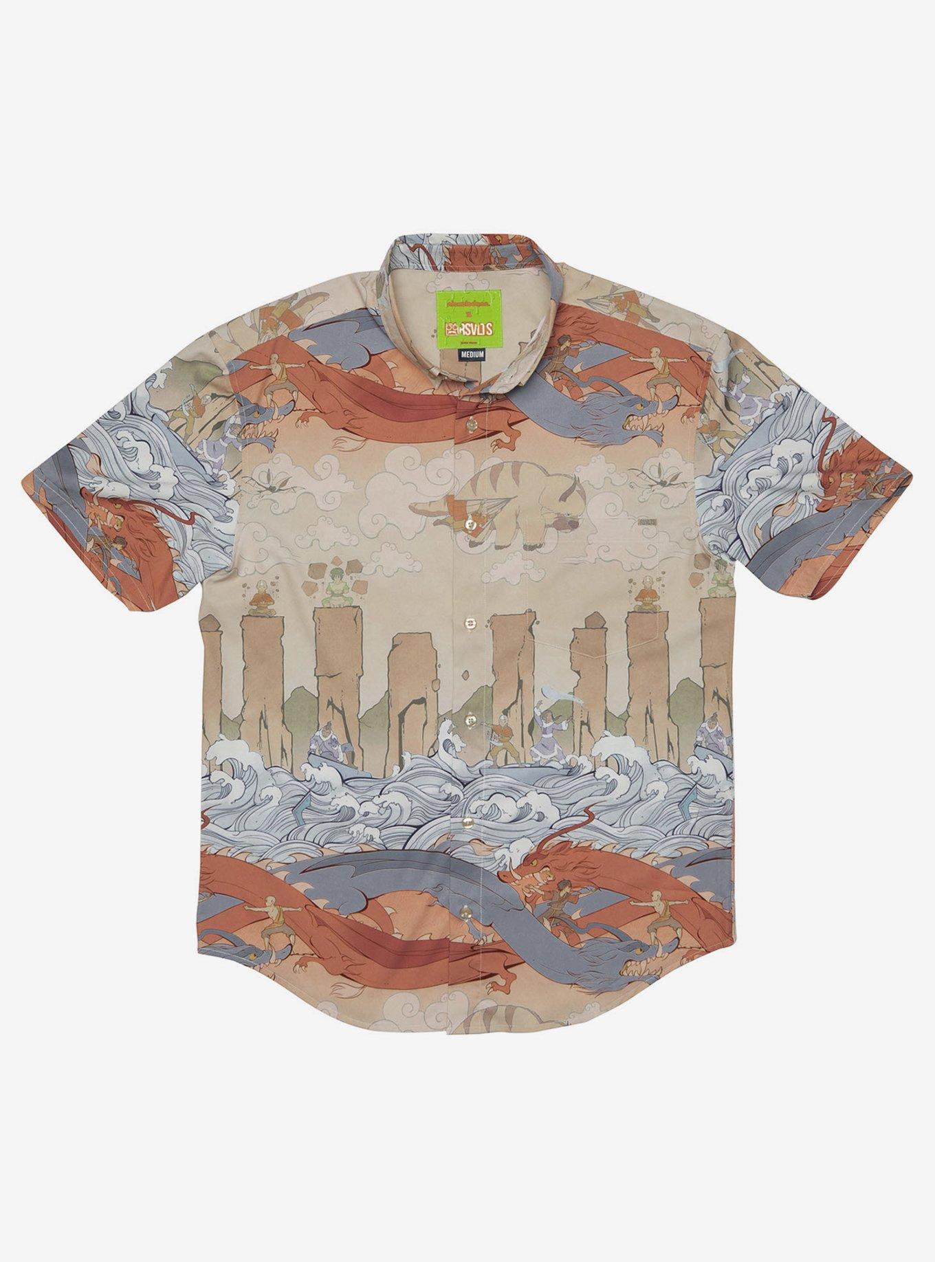 RSVLTS Avatar: The Last Airbender "Team Avatar" Button-Up Shirt, BEIGE, hi-res