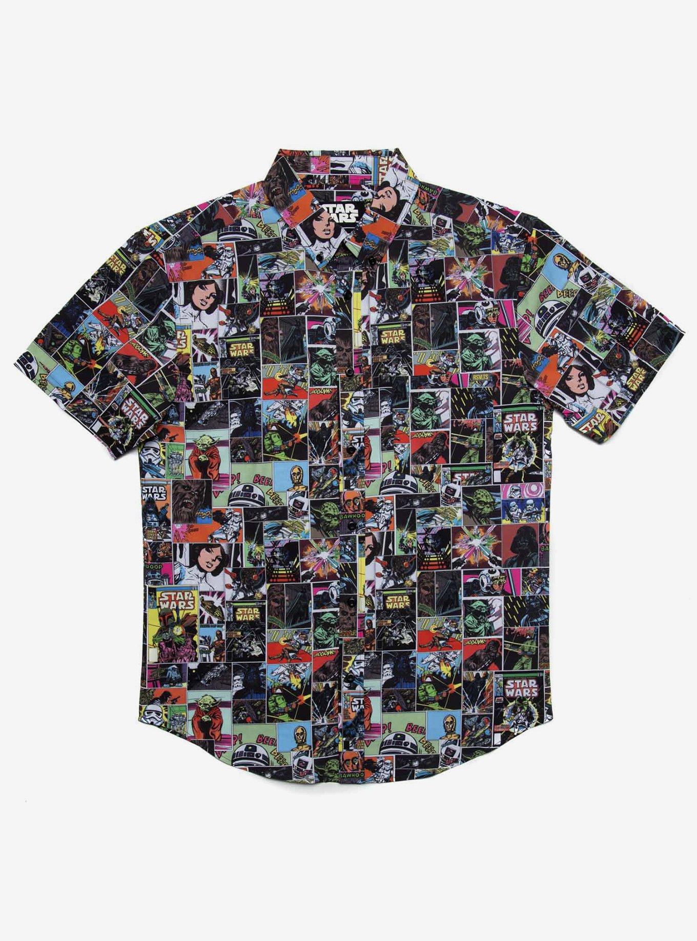 RSVLTS Star Wars "Comic to the Dark Side" KUNUFLEX Short Sleeve Shirt, MULTICOLOR, hi-res