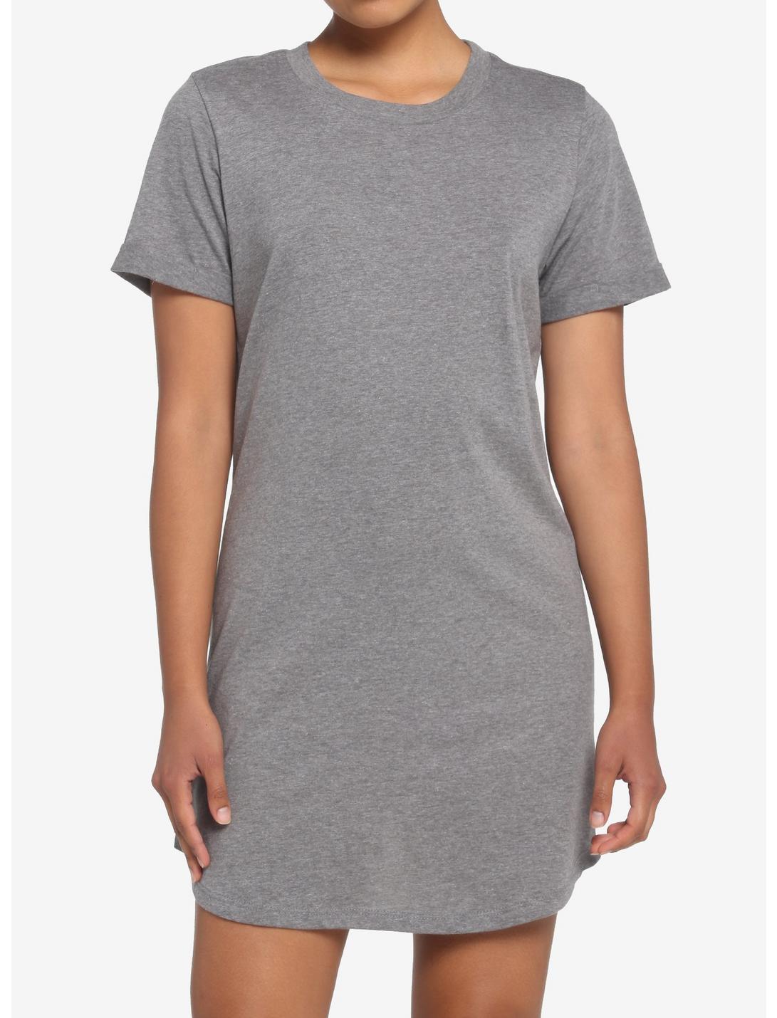 Heather Grey T-Shirt Dress, HEATHER GREY, hi-res