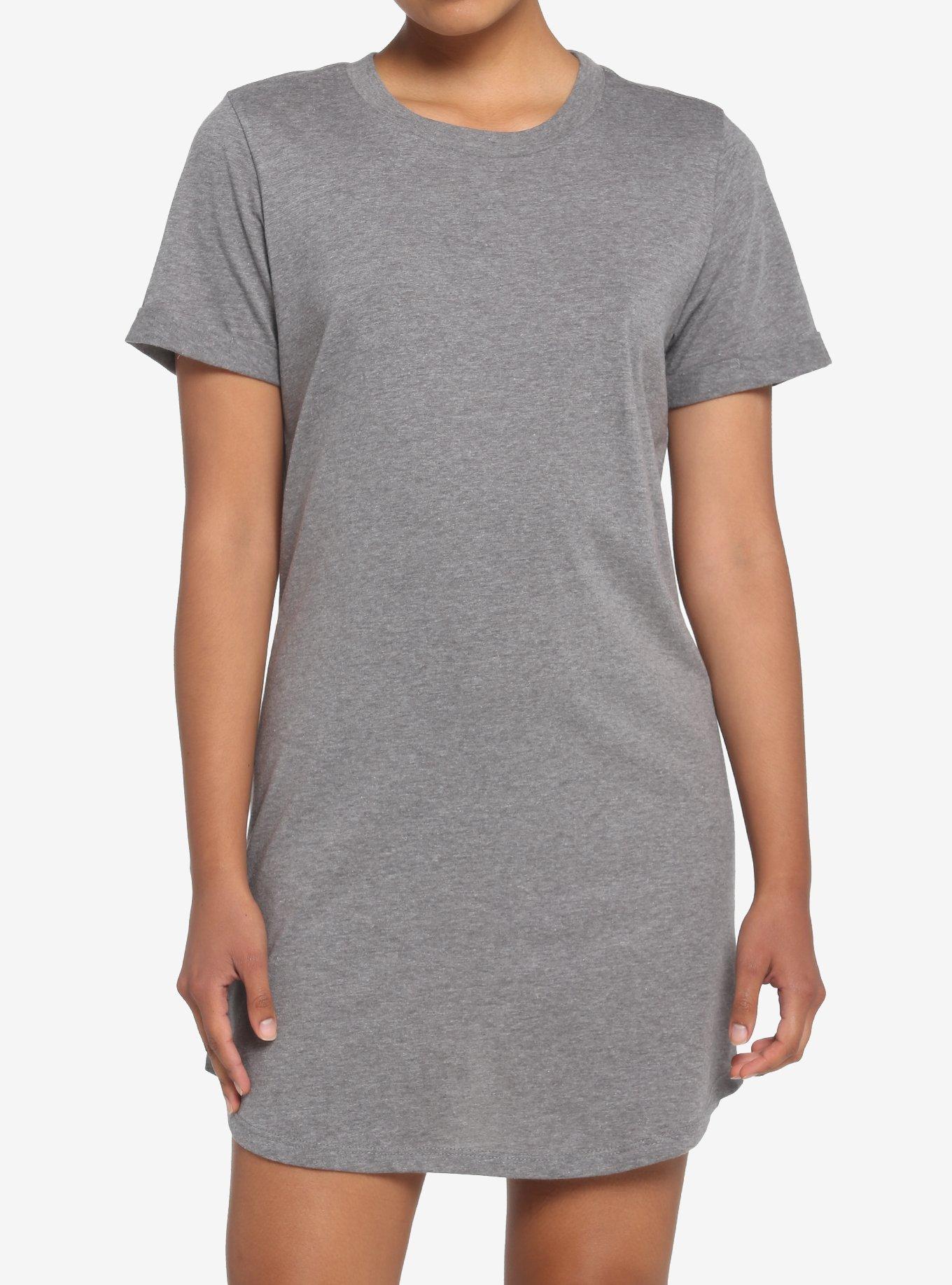 Heather Grey T-Shirt Dress, HEATHER GREY, hi-res