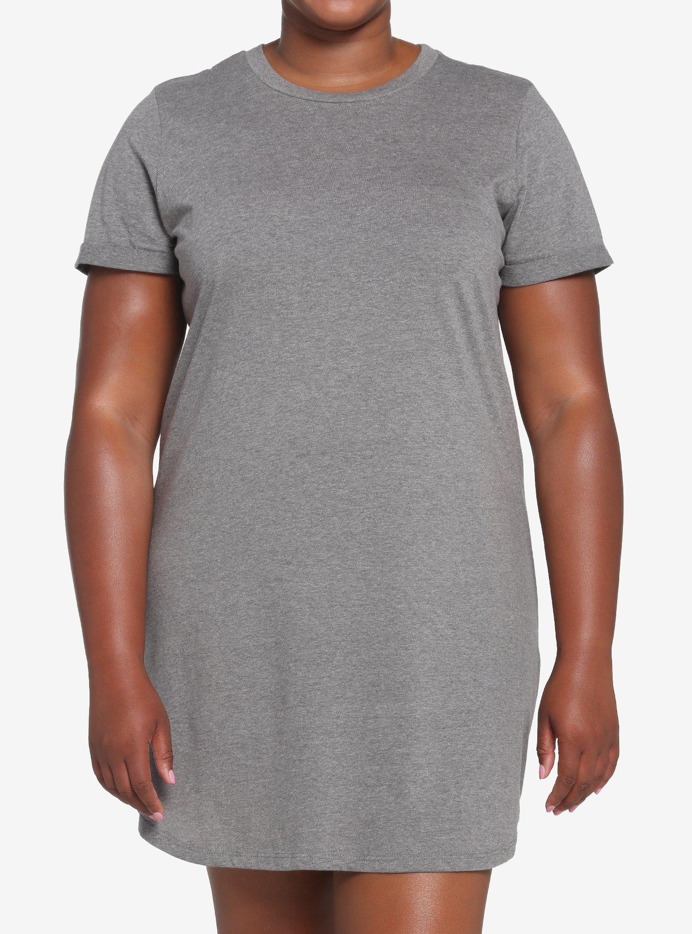 Plus size grey t hotsell shirt dress