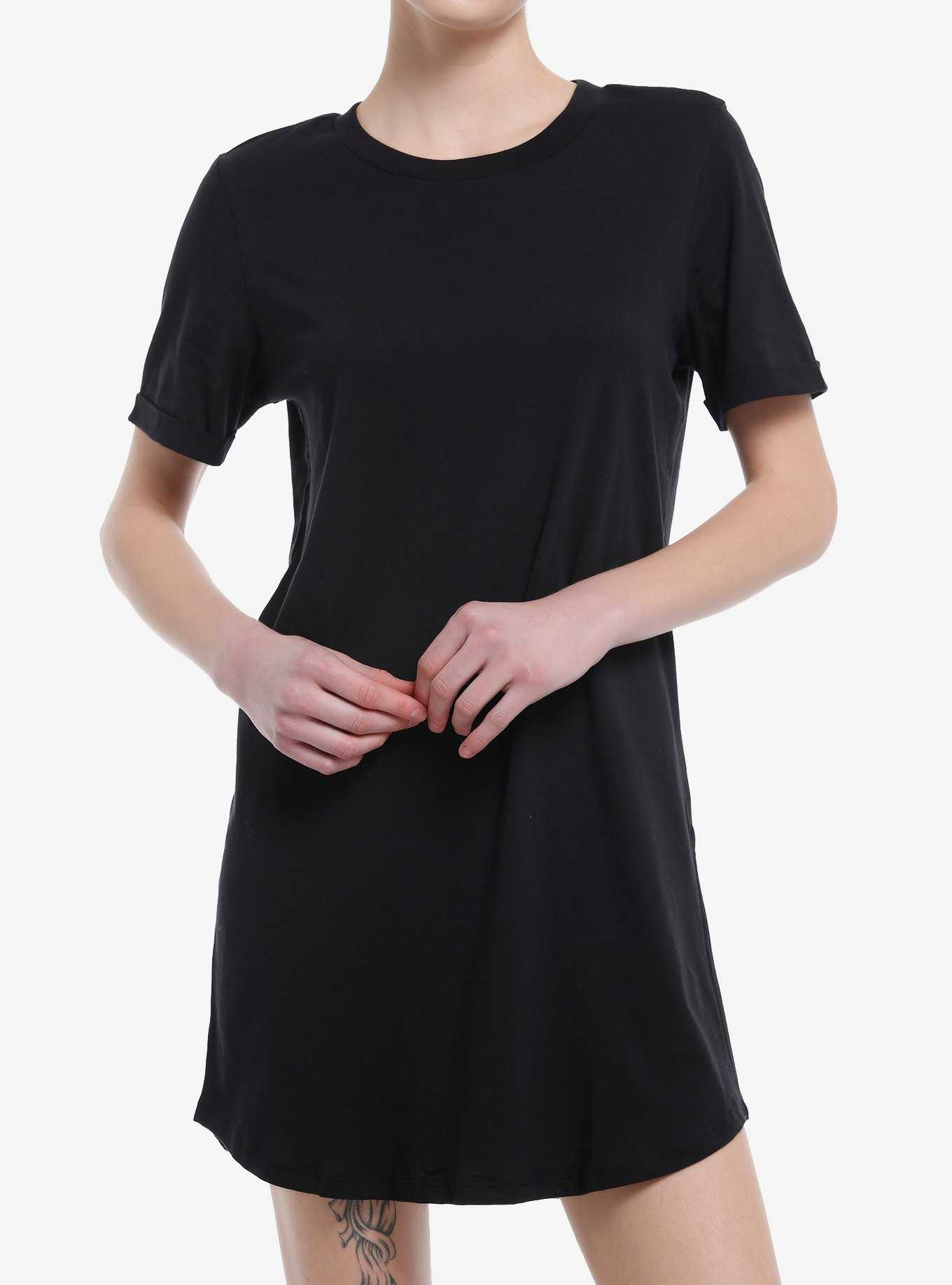 Black T-Shirt Dress, , hi-res