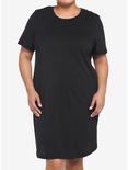 Black T-Shirt Dress Plus Size, DEEP BLACK, hi-res