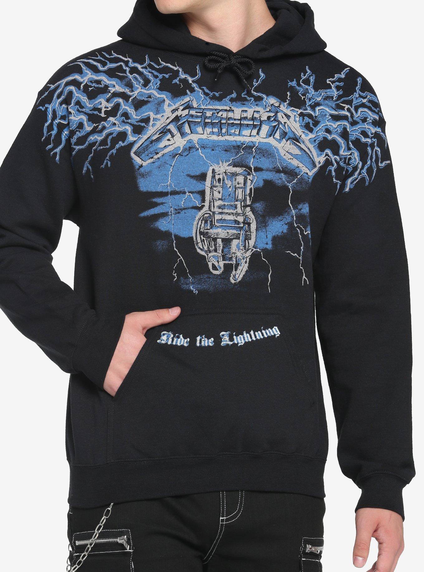 Metallica Ride The Lightning Lightning Bolts Hoodie