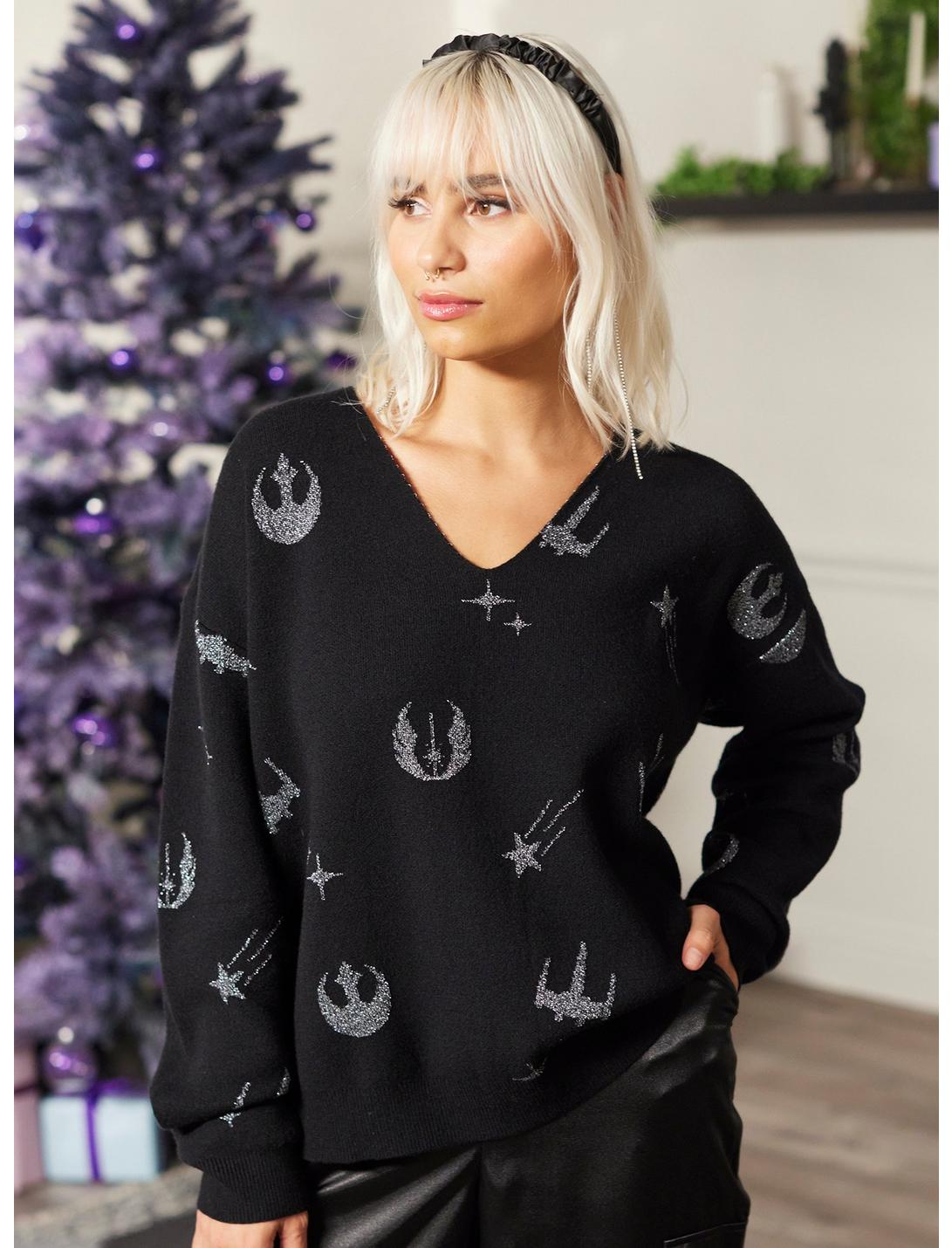 Her Universe Star Wars Silver Icons V-Neck Sweater | Her Universe