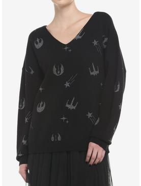 Her Universe Star Wars Silver Icons V-Neck Sweater Plus Size, , hi-res