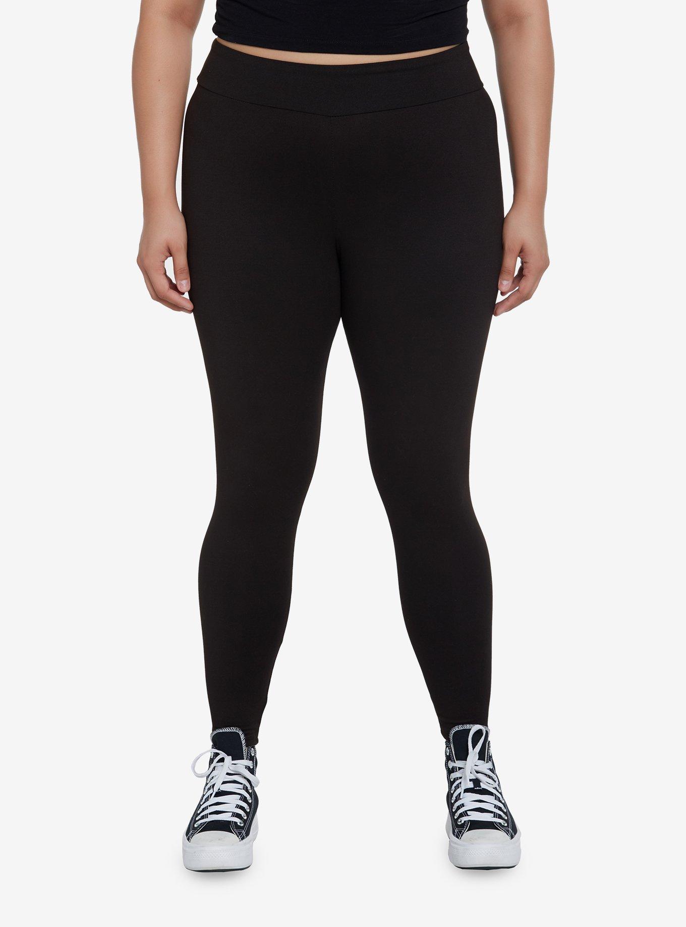 Black Leggings Plus Size, DEEP BLACK, hi-res