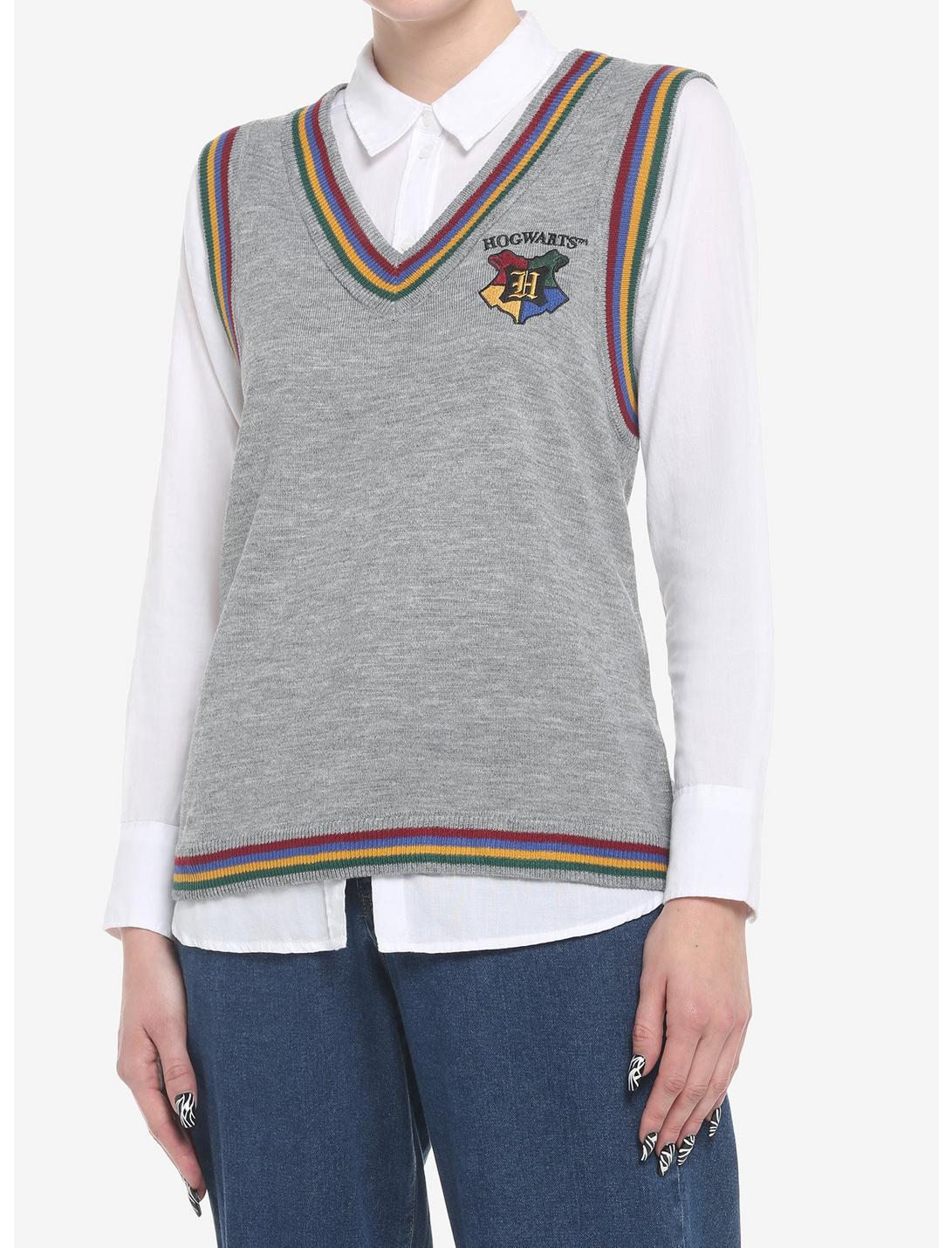 Her Universe Harry Potter Hogwarts Sweater Vest, MEDIUM HEATHER GREY, hi-res
