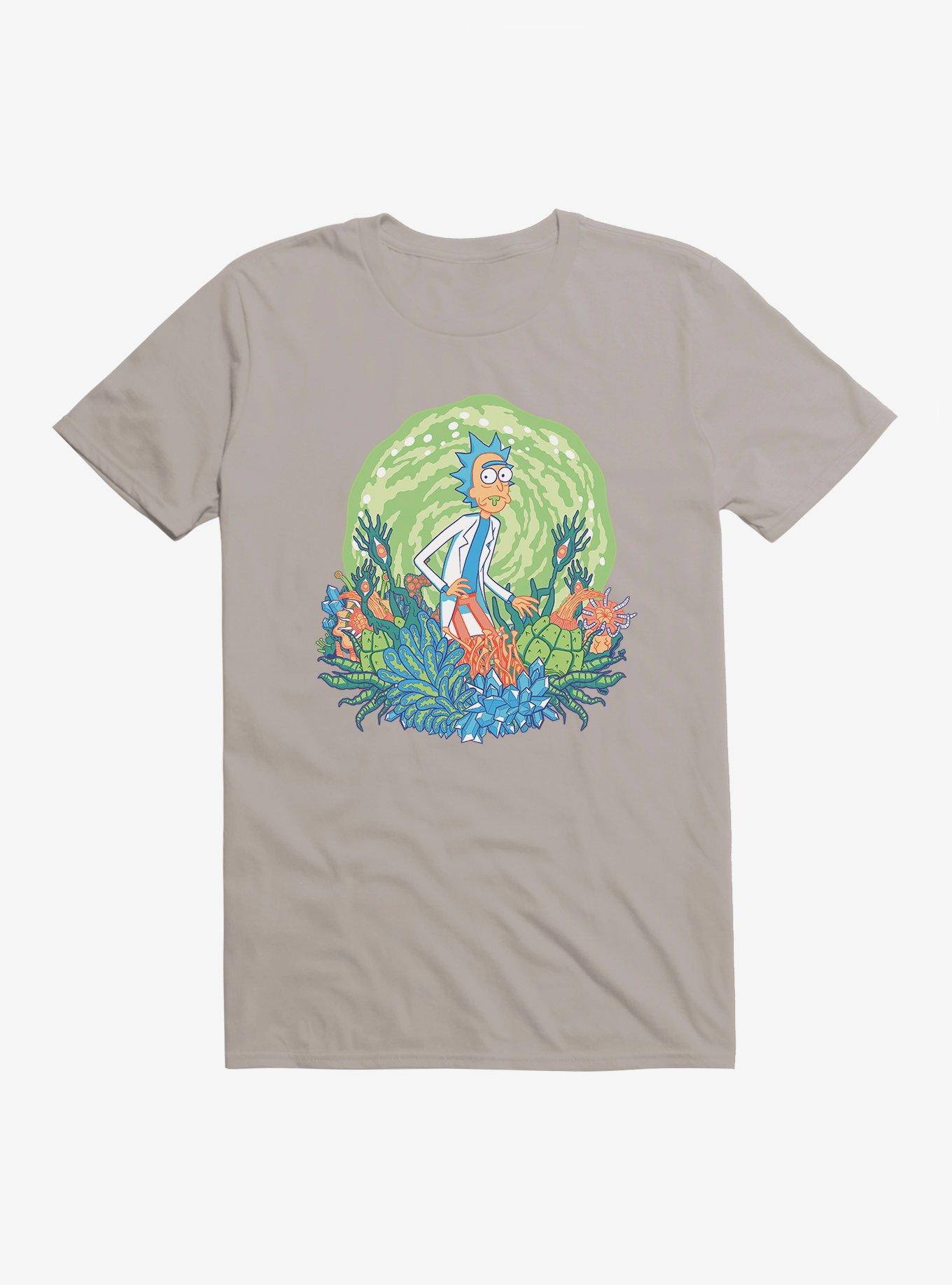 Rick And Morty Portal Plants Rick T-Shirt, LIGHT GREY, hi-res