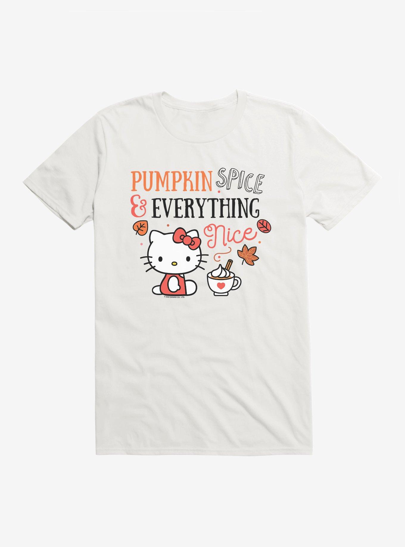 Hello Kitty Pumpkin Spice & Everything Nice T-Shirt, WHITE, hi-res