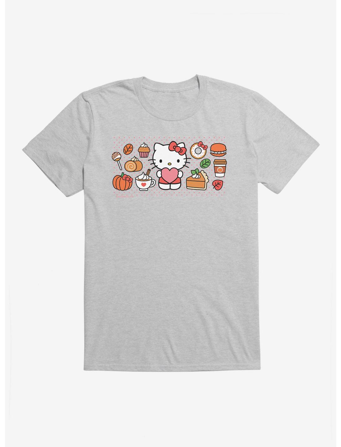 Hello Kitty Pumpkin Spice Food & Decor T-Shirt, HEATHER GREY, hi-res