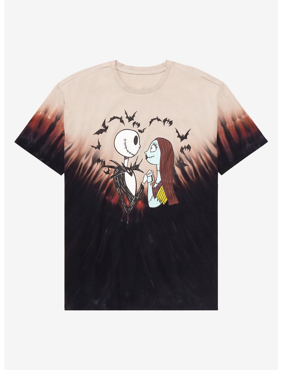 Disney The Nightmare Before Christmas Jack Skellington & Sally Bat Heart  Dye T-Shirt - BoxLunch Exclusive | BoxLunch