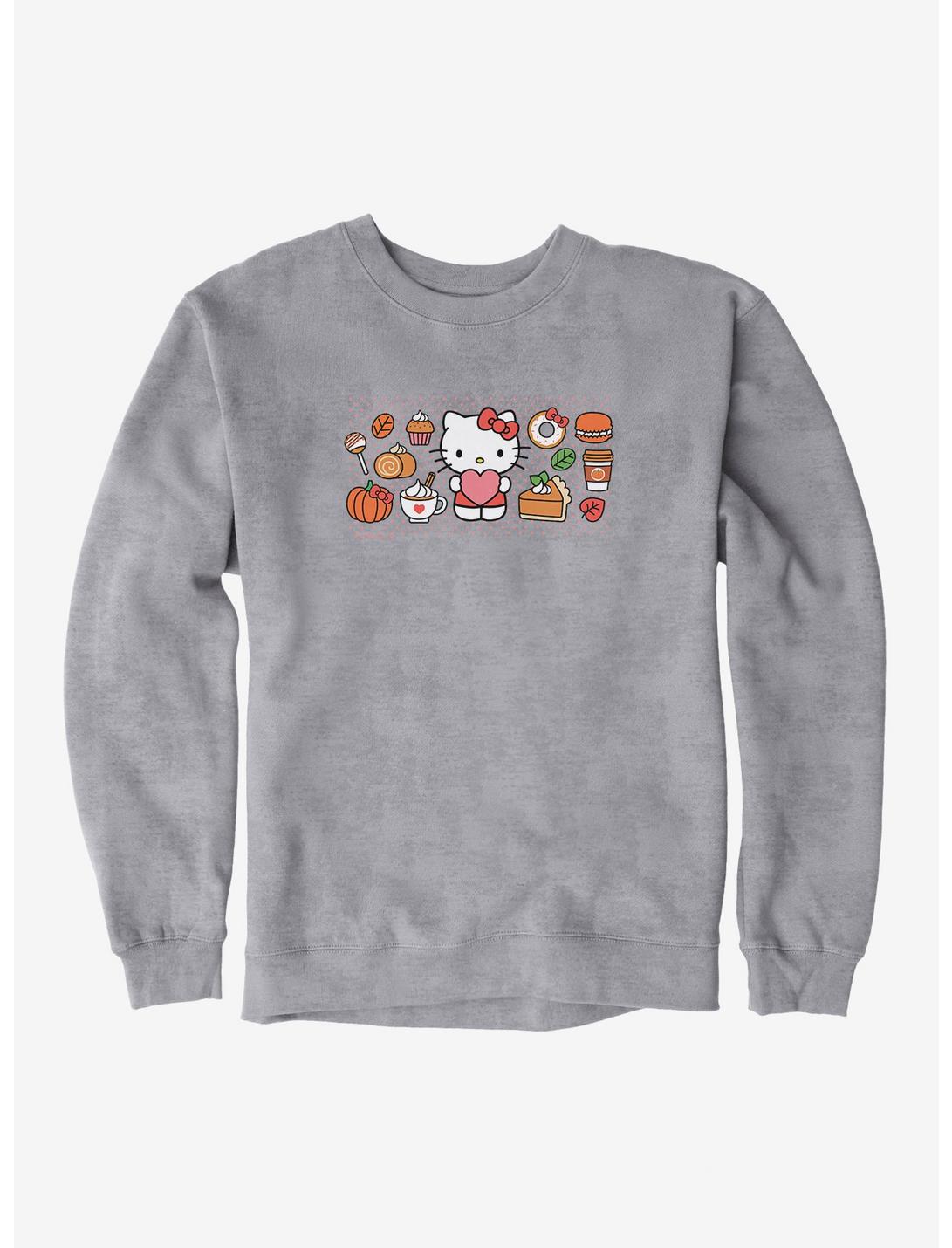Hello Kitty Pumpkin Spice Food & Decor Sweatshirt, HEATHER GREY, hi-res